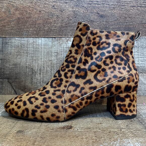 NEW Jack Rogers Berkley Booties Leopard Calf Hair Ankle Boots Size 7 - Picture 4 of 11